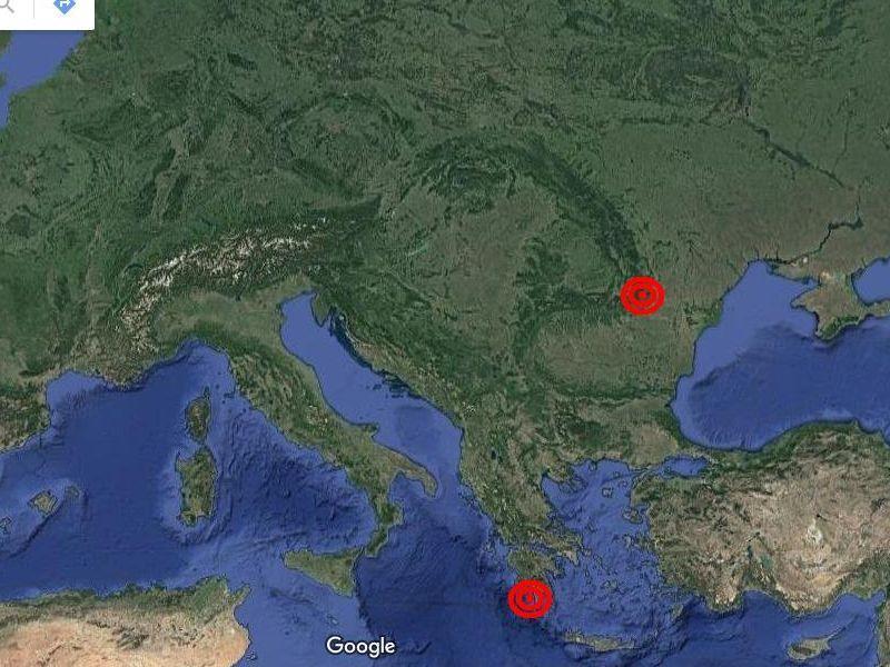 Земјотреси во Грција и во Романија 